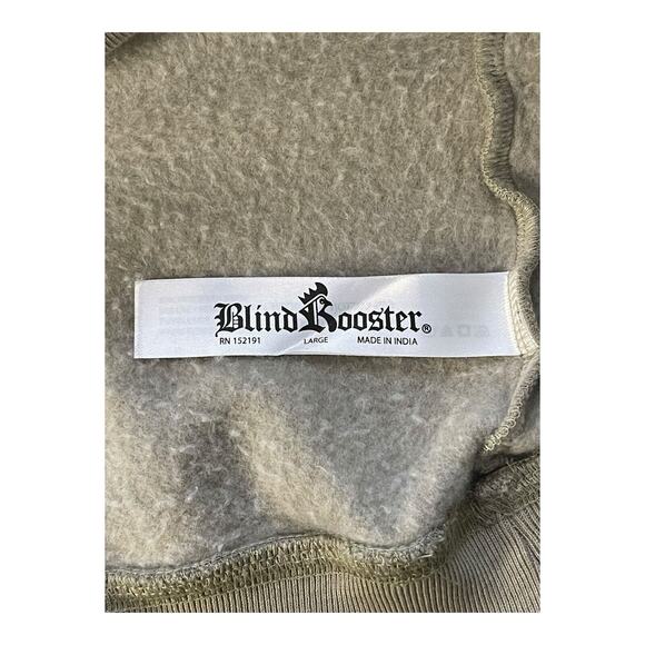 Blind Rooster Men's Large Olive Black Celestial Print Sweatshirt Full Front Back - Picture 7 of 12